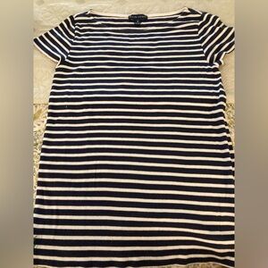 Ralph Lauren Navy/White 60% Pima Cotton crewneck Pullover Cap Sleeve